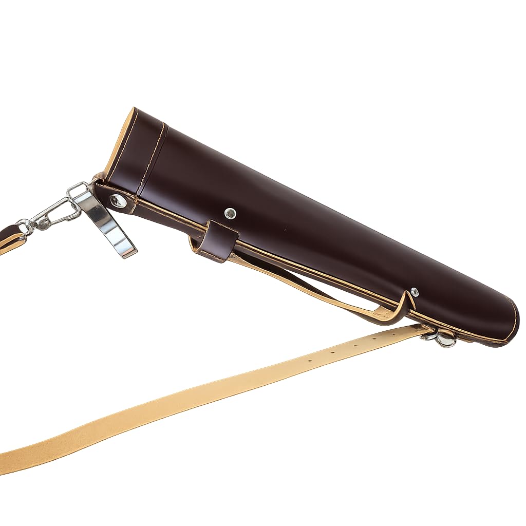 GENERIX Leather Archery Quiver 17 Inch x 3 Inch– Handmade Suede Arrow Holder, Slim 3 Inch Tube Design, Adjustable Shoulder Strap for Traditional Archery & Hunting (Brown)