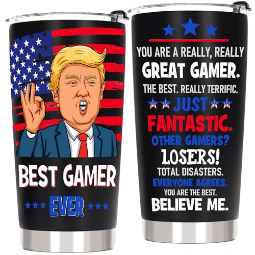 Gamer Gaming Gifts for Men Teen Boys, Cool Gifts for Gamers - Gaming Stuff for Teenage Boyfriend Son Husband, Christmas Video Game Lover Gift, 20 OZ Stainless Steel Insulated Travel Coffee Tumbler Cup