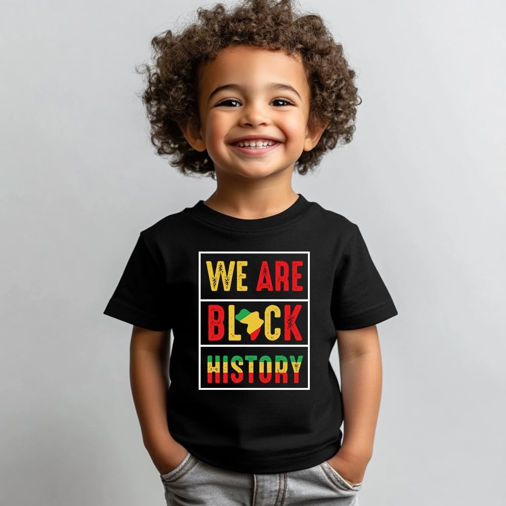 Toddler Black History T-Shirts for Boys Girls, Black History Month Shirts for Kids, Graphic Top Funny Letters Print Tees - Image 2