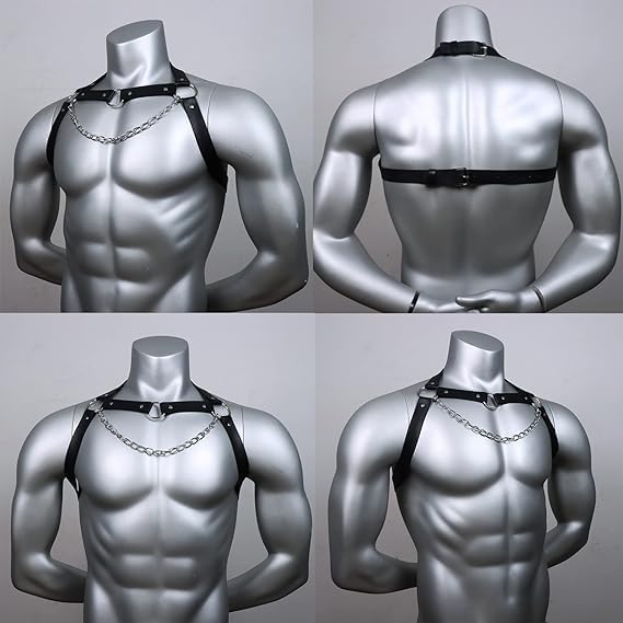 Herren Leder Harness Herren Gay Body Chest Fetish Punk Chest Strap Gothic Harness Bondage Fesseln Erotic Men Gay Fetish Sexy Chest Harness Punk Gothic Slave Bondage
