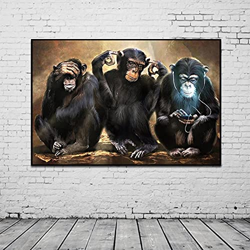 Art Mural Singe Orang-outan Tableau Humour Décoration Salon Grand Format 70x100