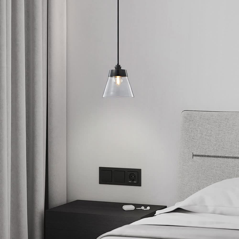 E27 Tout en cuivre Nordic Kitchen Island Lampe à suspension en verre à tête unique Simple Moderne Chambre Chevet Lampe suspendue Restaurant Bar Café Plafond Lustre Ligne de suspension réglable It's so
