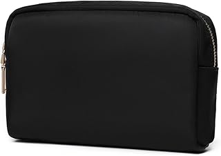 Waterproof Makeup Bag Large Capacity Women's Classic Black Wash Bag Adjustable Partition Wash Bag Brush and Cosmetic Carrying Bag…