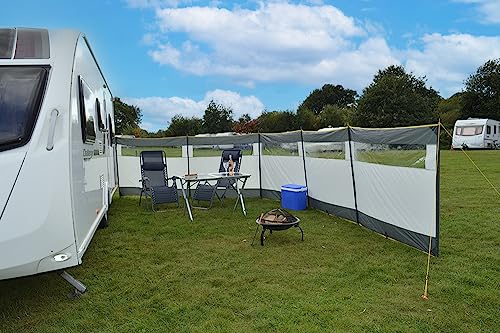 Maypole Leisure 5 Panel Steel Poled Windbreak, 8m Width - Image 3