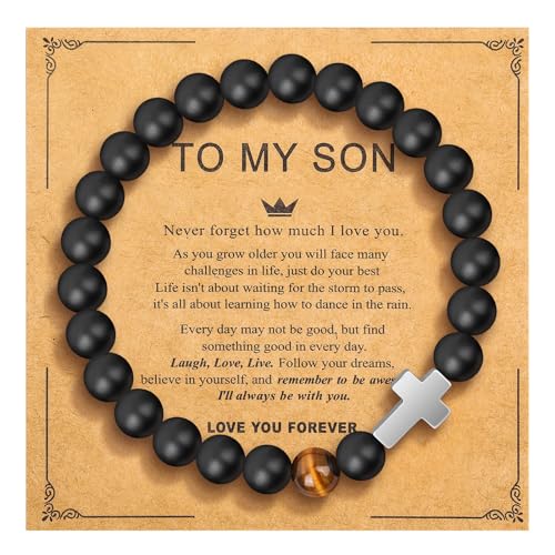 Caisidiong Bracelet Gifts For Son, Natural Stone Bracelet For Man cover