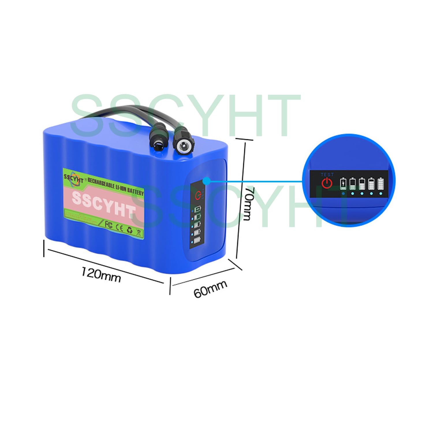 SSCYHT 12V Lithium Battery Replacement Rechargeable 12 Volts 18000MAh Li-ion Battery Pack 3A/10A with Power Display fo 12V Electronic Devices Power Supply,10a 12v18000mah