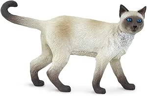 Safari Ltd Siamese Cat Figurine - 3.25 Inch Detailed Plastic Animal Model For Collection & Play