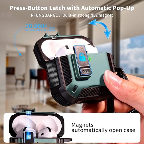 Image of RFUNGUANGO for AirPods 5 /4 Case (2026 /2024) with Lock, Green
