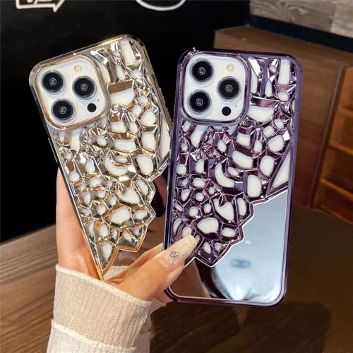 Coque miroir iPhone 13 Pro bleu antichoc 3D effet luxe