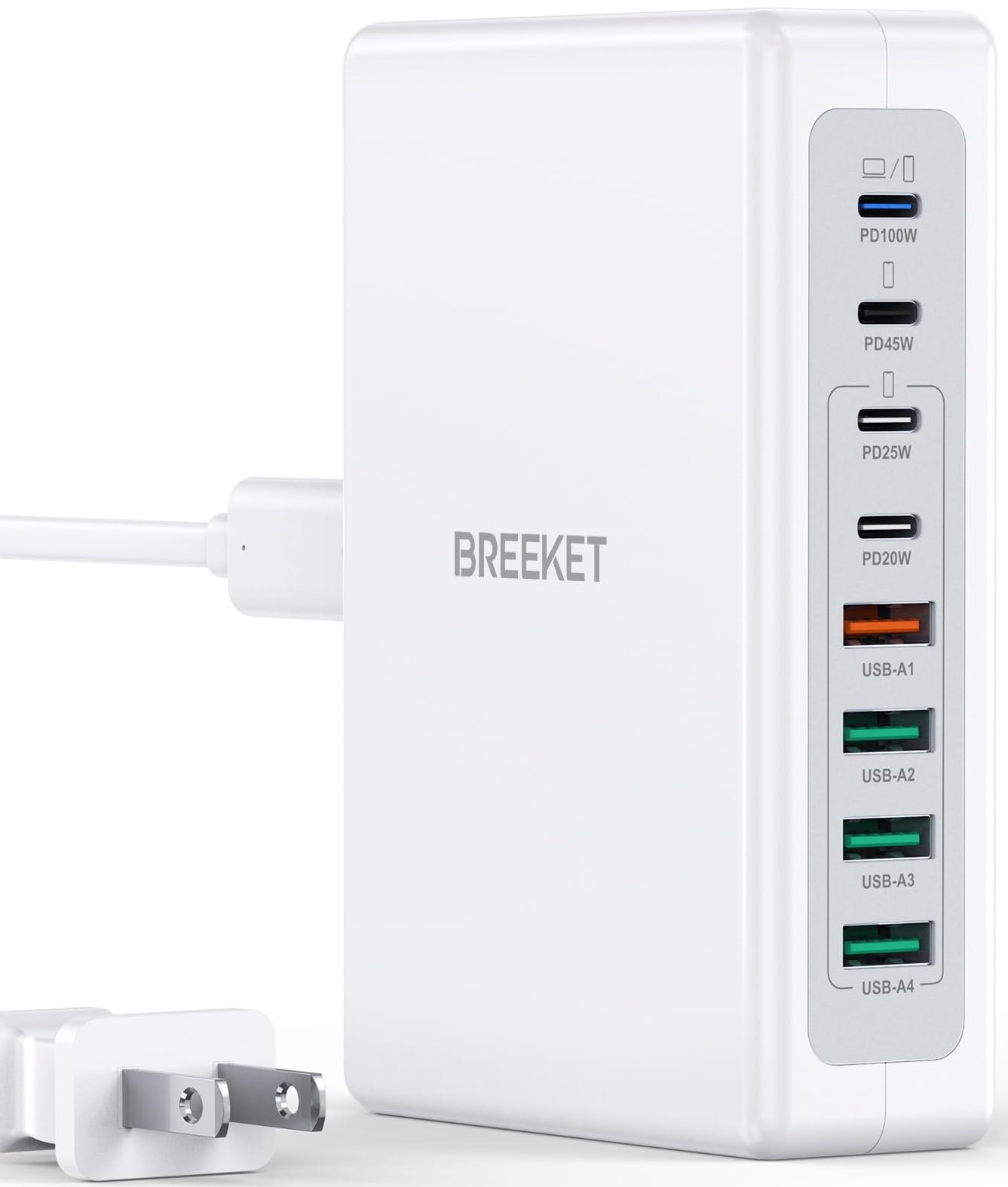 USB C Charger 260W USB C Charger Block,Upgraded GaN III 8-Port Fast Charging Station Hub,PD 100W 65W 45W 25W 20W Laptop Adapter for MacBook Pro/Air,DELL,Steam Deck,iPhone 16/15,Galaxy S24/23