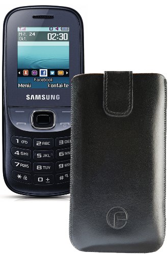 Oryginalne Favory etui pokrowiec do / Samsung E1280 / skórzane etui na telefon komórkowy pokrowiec skórzany pokrowiec ochronny case osłona klapka z funkcją wyciągania* w kolorze czarnym