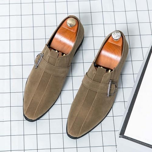 Loafers Men's Retro Business Formal Shoes Fashion Buckle Design Non-Slip Comfortable Office Uniform Suit Wedding Tuxedo Dress Leather Shoes2