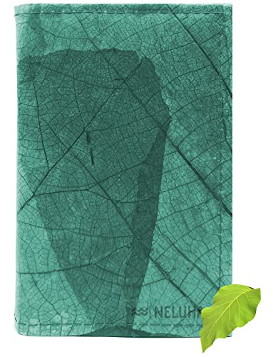 Carnet de voyage turquoise A5 en feuilles de teck, le journal intime vierge et écoresponsable