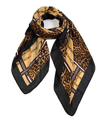 Scarfand's Leopard Print Fashion Scarves Versatile Shawl & Wraps (Belt & Chain (Camel))