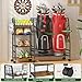 Golf Bag Storage Rack for Garage with Wheels, Organizer for 2 Golf Bag and Equipment Accessories, Golf Organizer Stand Ideal for Home, Garage, Club, Shed, Basement - Sturdy and Durable (Black)