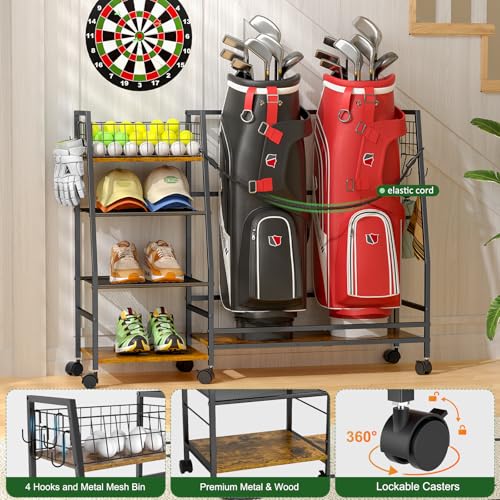 Golf Bag Rack for 2 Bags