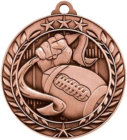 Express Medals Flag Football Bronze 3rd Place Medal with Neck Ribbon Award WAM9