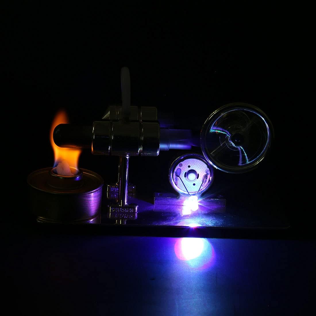 Hot Air Stirling Engine Motor Kit Stirling Engine Electricity Generator, Mechanical Heat Motor Model Kit for Adult