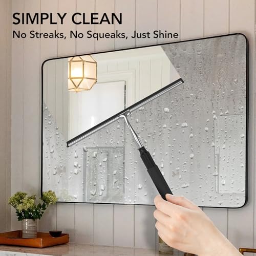 Shower Squeegee with Long Handle, 15-51" Telescopic Squeegee for Window Cleaning, Shower Squeegee for Glass Doors, Extendable Window Cleaner Tool for Tile Walls, Sliding Door, Floor, Car Windshield by Rakovar - Image 4