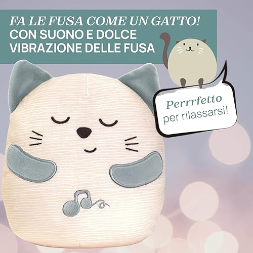 Chicco, Gatito Ronroneador, Peluche Electrónico Interactivo, Reproduce el Sonido y Las Vibraciones de los Ronroneos del Gato, Música Clásica, Tacto Suave, Lavable en Lavadora, Juguete Bebés +0 Meses - imagen 3