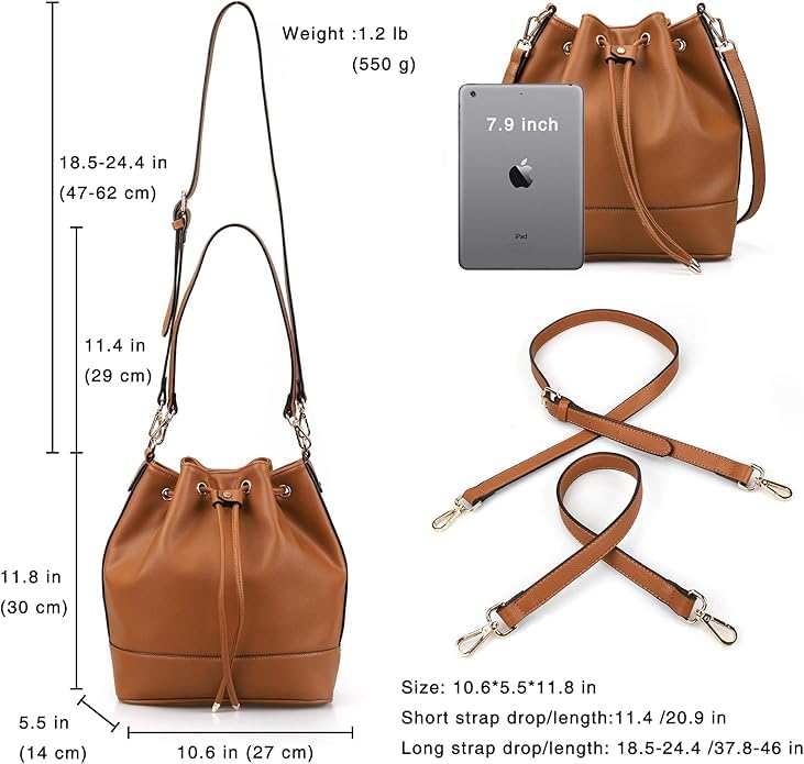 AFKOMST borsa a secchiello Borse a tracolla Donna Sera Pochette Shopping Viaggio Sacchetto Borsello Borsa a mano Borsa per donna