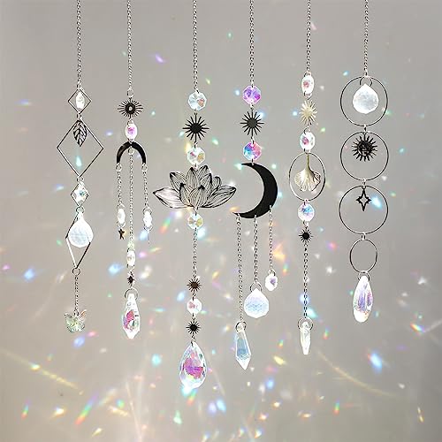 image for Worgree Sun Catchers, 6 Pieces Colorful Suncatchers Decorative Hanging