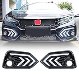 Allinoneparts Daytime Running Lights Compatible with Honda Civic Hatchback 2017-2019, LED DRL Assembly Driving Lamp Kit with Turn Signal Lights