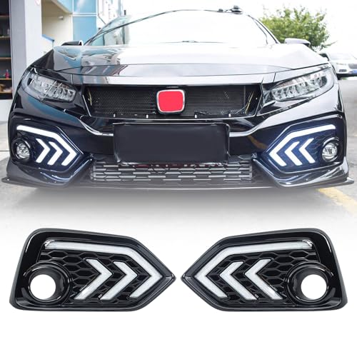 Allinoneparts Daytime Running Lights Compatible with Honda Civic Hatchback 2017-2019,