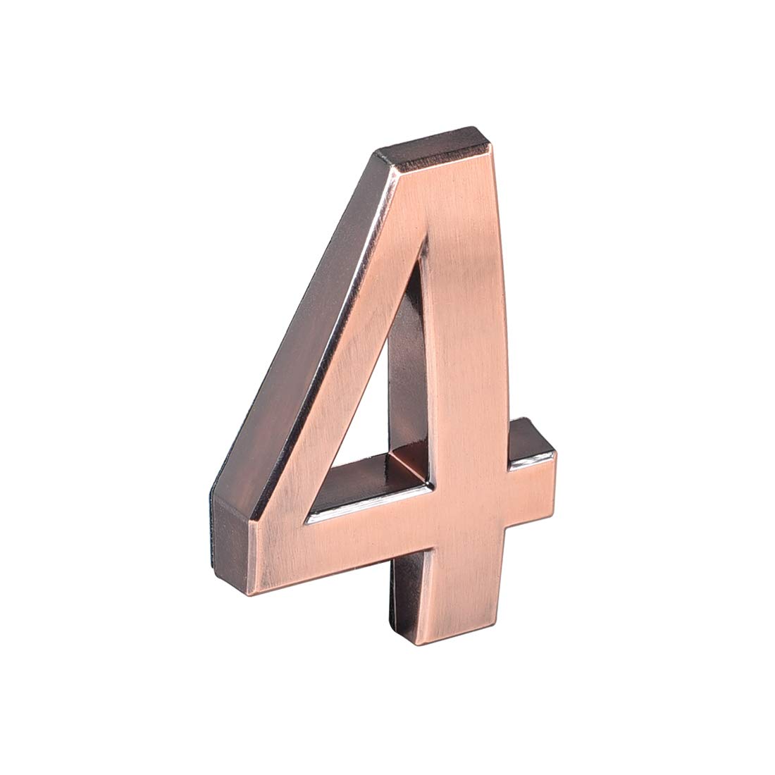 Numéro de maison autocollant 4 en plastique ABS brossé bronze 7,9 cm