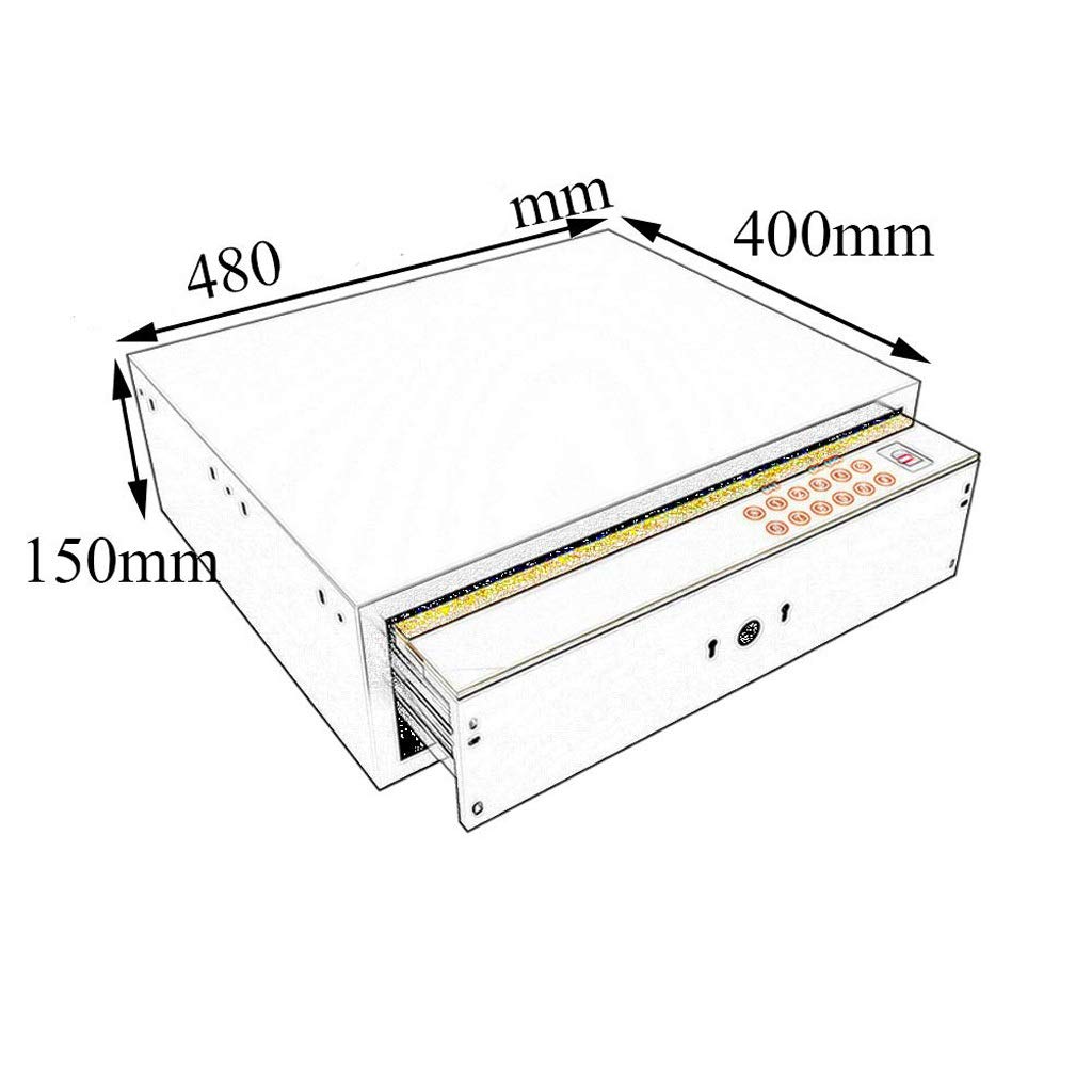 RLKHXBS Drawer Safe,Drawer Fingerprint Touch Screen Wardrobe Safe, Bedside Cabinet Password Box,Gray