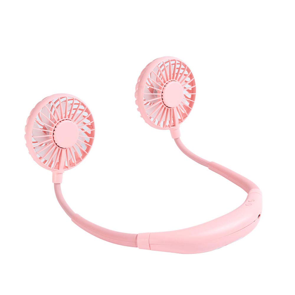 EGwvdgmb Hanging Bladeless Fan, Hanging Neck Fan LED Lantern USB Portable Aromatherapy Multicolor(Rosa)