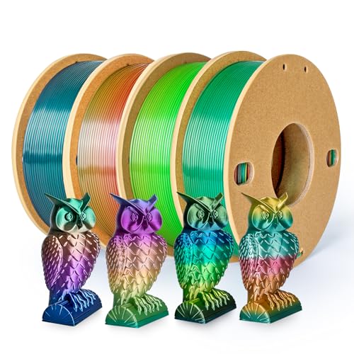 3Dgenius Silk Rainbow PLA Filament 1.75mm Silk PLA 3D Printer Filament Shiny Fast Color Changing Gradient Filament 3D Pr