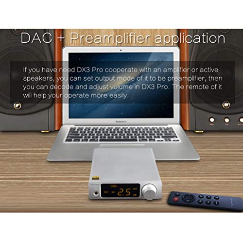 Topping DX3 Pro USB DAC Headphone Amplifier DSD512 32Bit/768kHz XMOS XU208 APTX Bluetooth Optical Coaxial Stereo Audio Amp Decoder (Black)