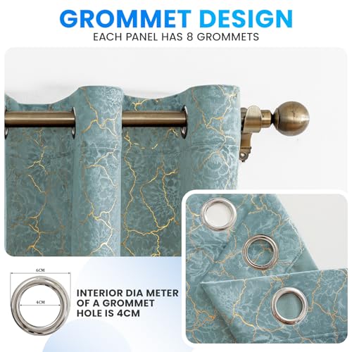 Ystyle Samtvorhang 2er Set 140x300cm, Blickdichte Vorhänge Samt für Schlafzimmer Wohnzimmer mit Ösen… – Ansicht 6