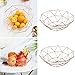 Frutero 2 Piezas de Metal Oro Rosa, Fruteros de Cocina Modernos, Fruit Basket, Cesta de Frutas, Cesta de Pan, Oro Rosa Color Brillante 27x14.5x8cm Con Gran Capacidad