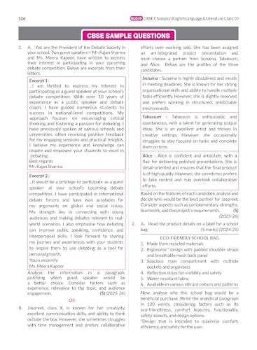 Image of MTG CBSE Class 10 PYQs Book | 10 Years (2026-2017) Chapterwise Topicwise Solved Papers English Language & Literature - CBSE Champion For 2027 Exam | ... | CBSE Sample Paper (As Per Pattern)
