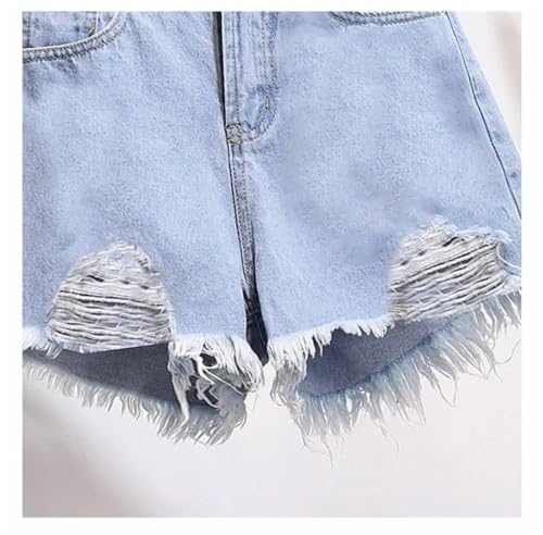 Short d'été taille haute confortable avec franges pour silhouette XL