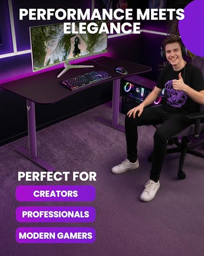 Image of Arozzi Arena Medium Gaming Desk Purple