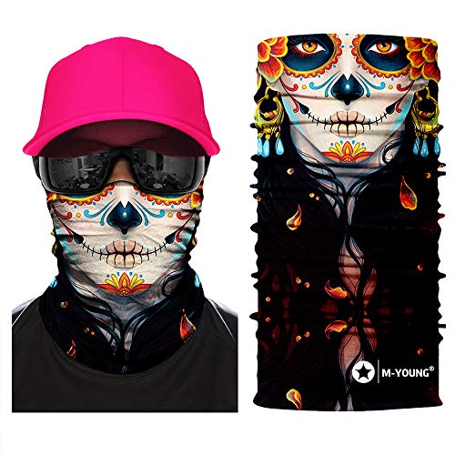Image of Skull Face Sun Mask Half,Bandanas,Neck Gaiter, Headwear, Headband for Fishing, Hunting,Yard Work