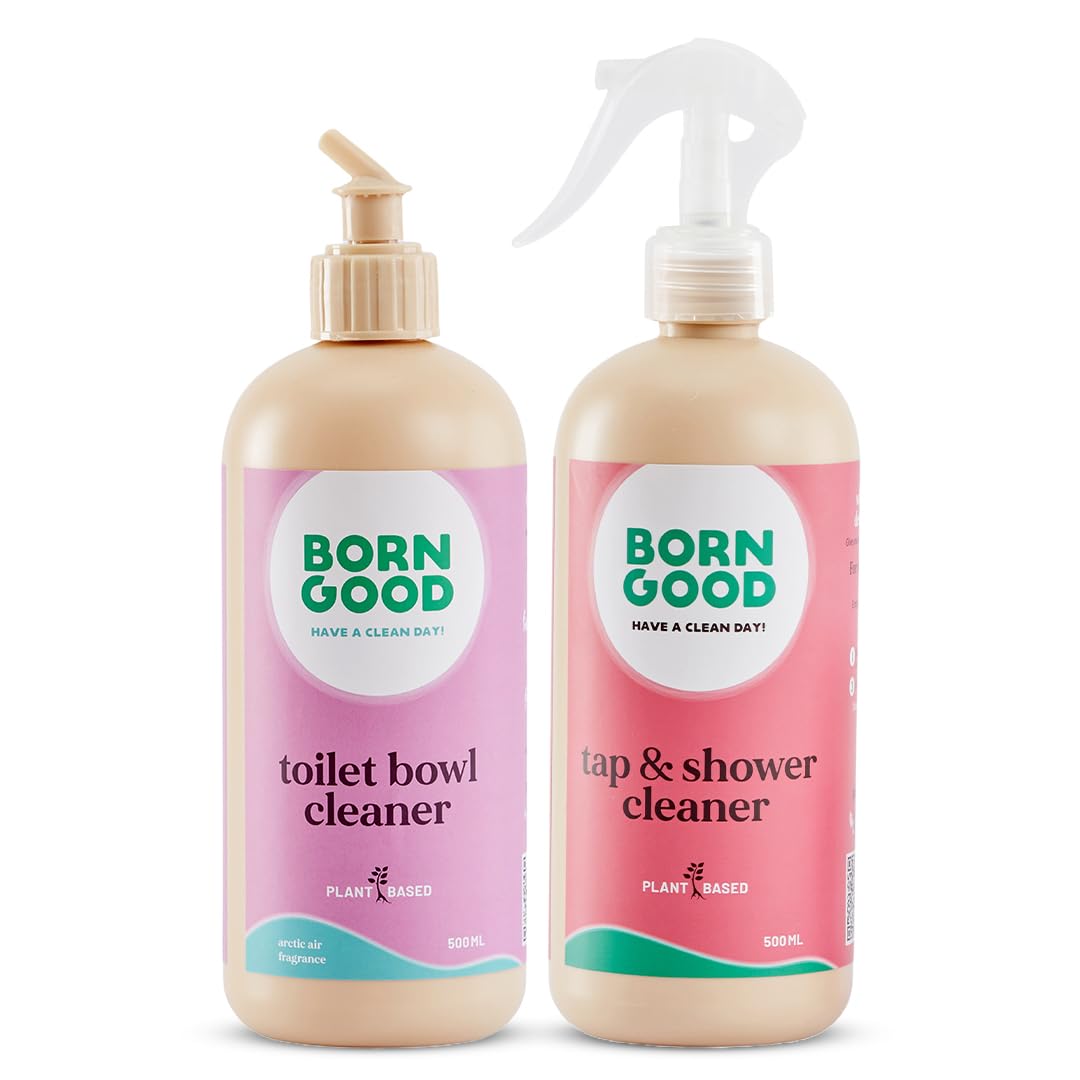 Born Good Eco-Friendly Plant Based Toilet Bowl Cleaner And Tap & Shower Cleaner for Fresh, Clean and Stain-free Bathrooms, Removes Hard Stains, Safe on Skin - 500 ml Each (Combo Pack of 2) (B0DCJZGMMX) Amazon Price History, Amazon Price Tracker