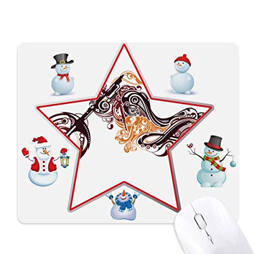 Tapis de souris moto silhouette et étoile le bonhomme de neige coloré
