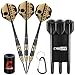 CyeeLife Brass Steel Tip Darts Set 24g,3 Pack Professional Metal Darts Set,Includes Integrated Dart Flights and Shafts,Dart Sharpener and Darts Case