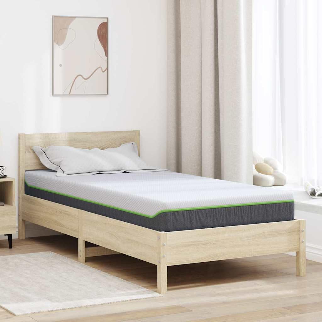Materac ze sprężynami kieszeniowymi, biały, szary, 90 x 200 cm, żakardowy materiał 7-strefowy, oddychający, ergonomiczny, dwustronny, idealny do łóżka kontynentalnego, stelaża z łóżka