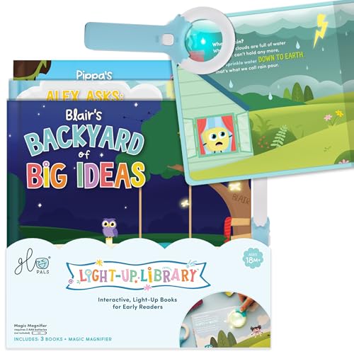 Image of Glo Pals Light-Up Library - Light-Up Kids Books 3-Pack with 1 Magic Magnifier - Interactive Children's Books Alex, Blair & Pippa Stories - Book Sets for Kids Light-Up Learning - Early Reader Books