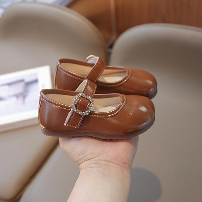 Girls Flats Toddler Dress Shoes Little Girl Mary Jane School Uniform Shoes Soft-Soled Baby Leather Princess Flats for Little/Big Kids2