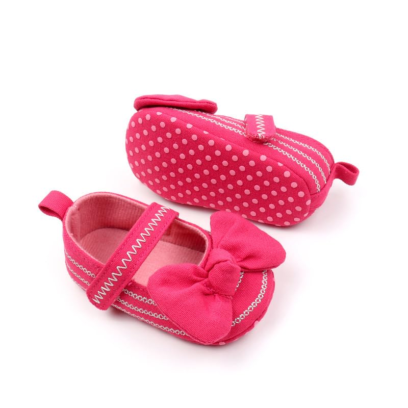 Baby Girls Cotton Mary Jane Shoes Anti-Slip Soft Sole Toddler Bowknot Princess Dress Flats4