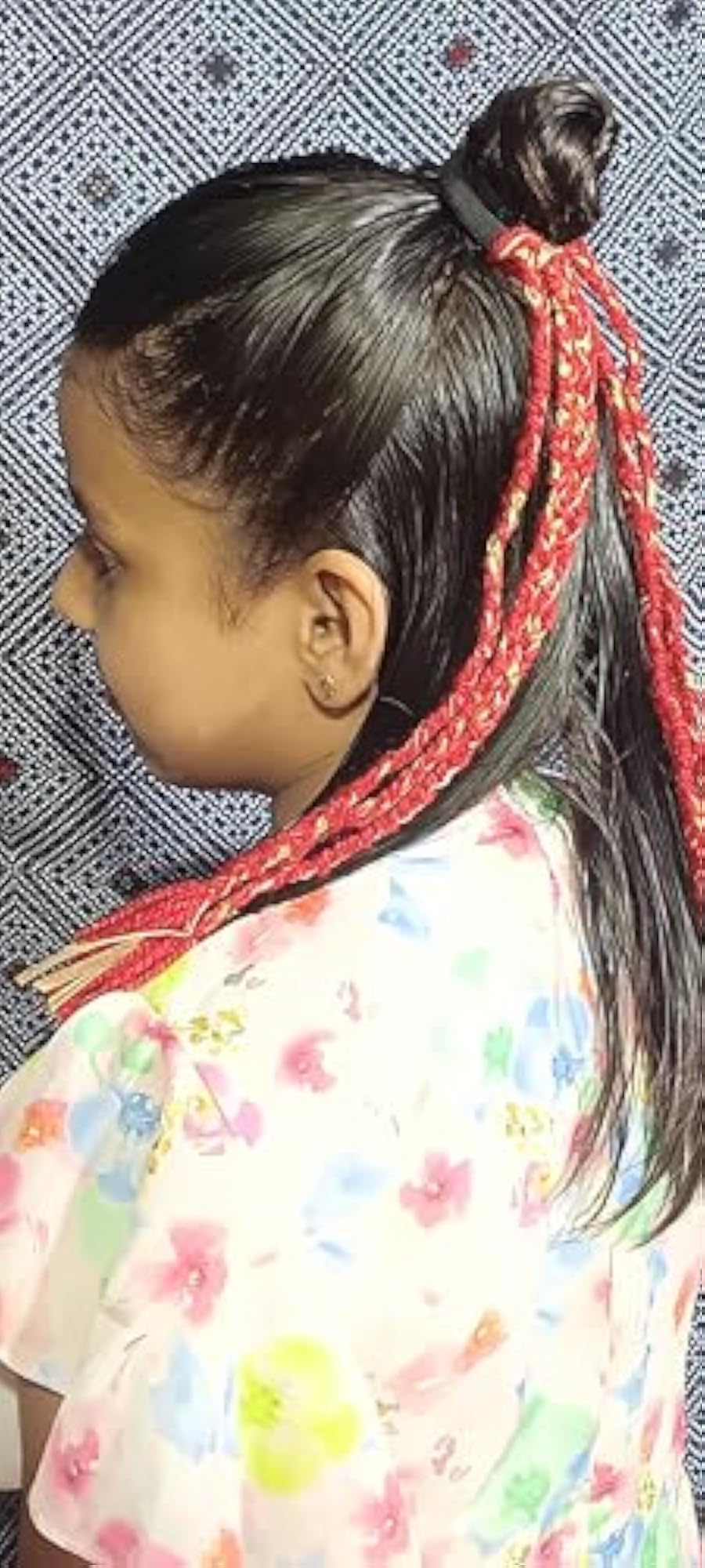 Decorative Red and Gold Braided Hair Extensions