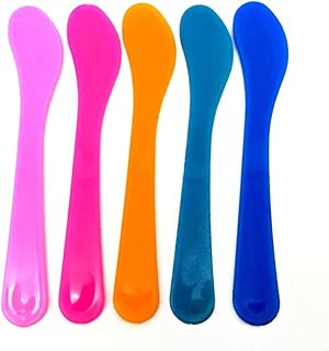 Ciieeo 10Pcs Cosmetic Spatulas Disposable Makeup Facial Sticks Makeup Tools Spoon Spatula for Mixing and Sampling (Random Color)