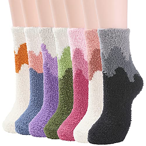 Image of Zando Women's Soft Fuzzy Socks - Thick, Warm, Fluffy, Comfy Home Sleeping Socks