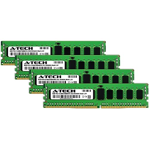 Image of A-Tech 32GB Kit (4x8GB) DDR4 2666MHz PC4-21300 ECC RDIMM 2Rx8 Dual Rank 1.2V ECC Registered DIMM 288-Pin Server & Workstation RAM Memory Upgrade Modules (A-Tech Enterprise Series)
